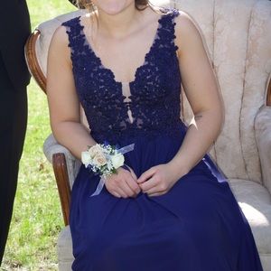 Dark navy prom dress